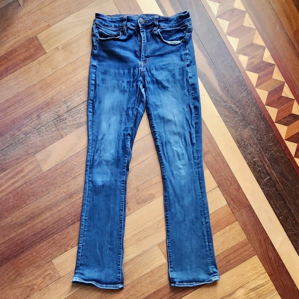 American Eagle Outfitters Medium Wash Hi-Rise Skinny Kick Jeans Size 8